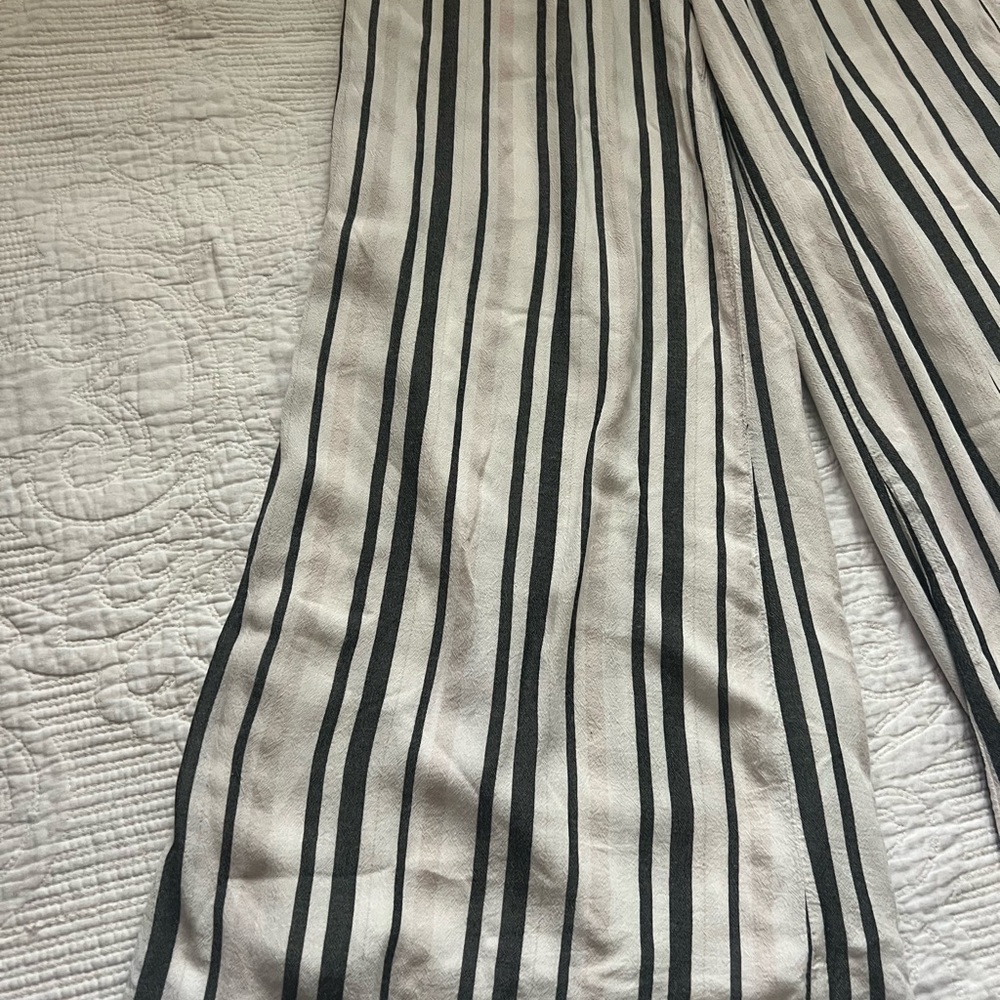American Eagle Striped Gray and White Linen Pants size Small - Picture 3 of 5